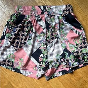 Vici Pink and Black High Waist Women's Shorts